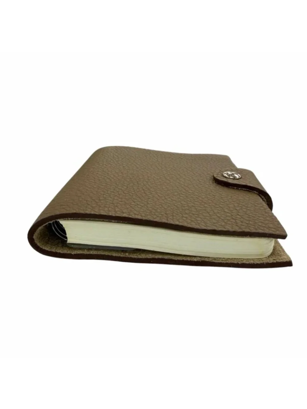 Hermes Ulysse Mini Notebook Cover Togo Etoupe Silver Sellier Agenda